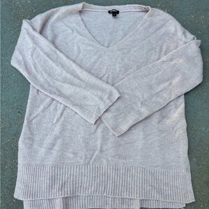 Express Light Gray V-Neck Sweater